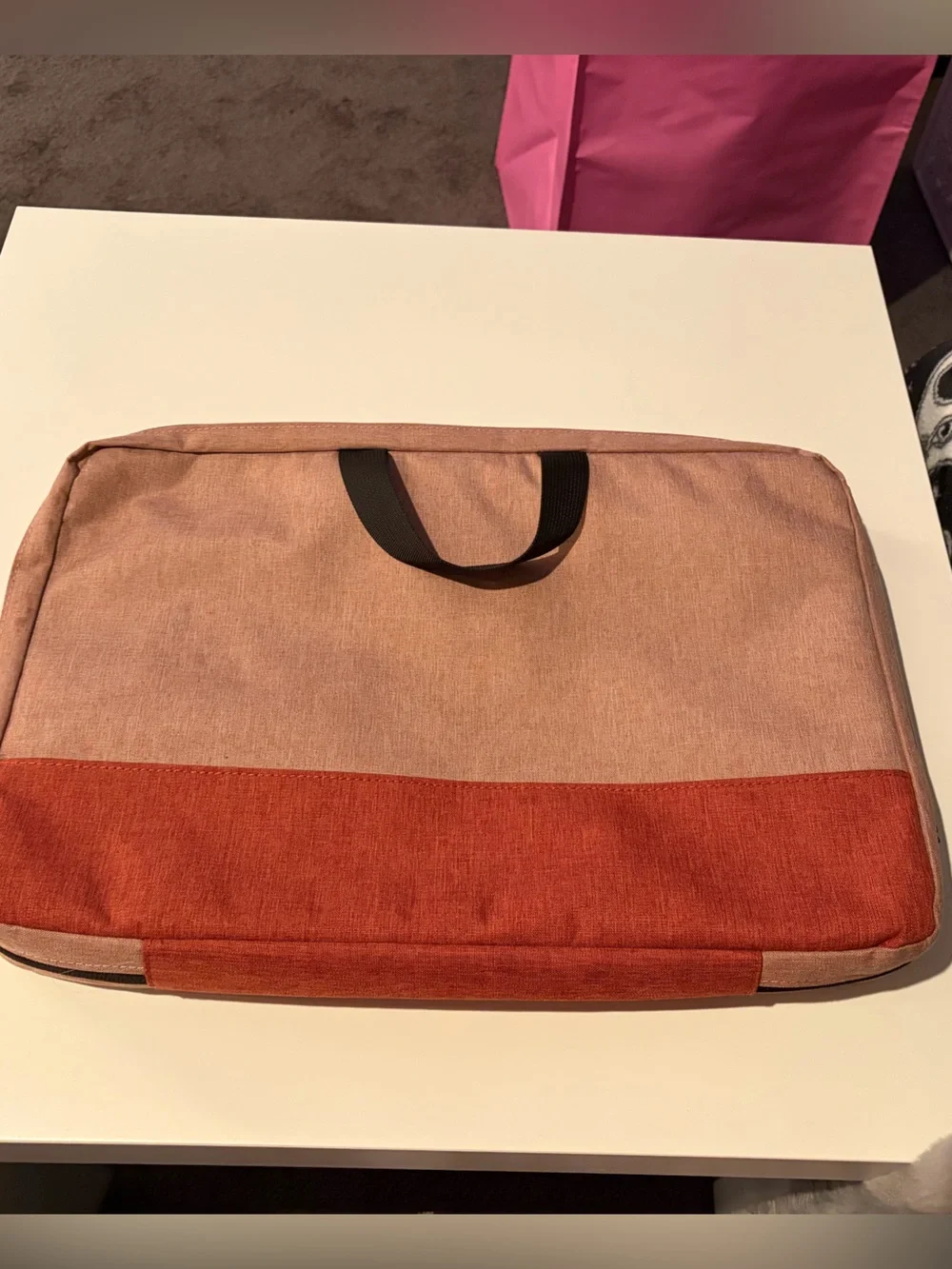 Two-Tone Laptop Sleeve Bag - pinkish red